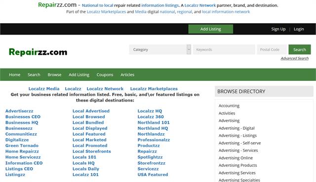 Repairzz.com - National to local repair related information listings.